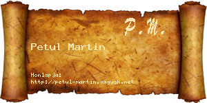 Petul Martin névjegykártya